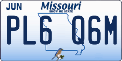 MO license plate PL6Q6M