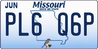 MO license plate PL6Q6P