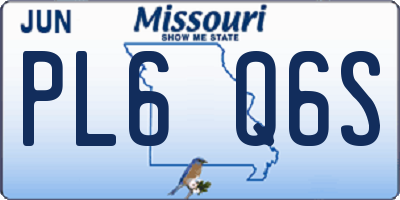 MO license plate PL6Q6S