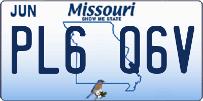 MO license plate PL6Q6V