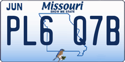 MO license plate PL6Q7B
