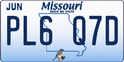 MO license plate PL6Q7D
