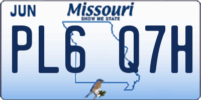 MO license plate PL6Q7H
