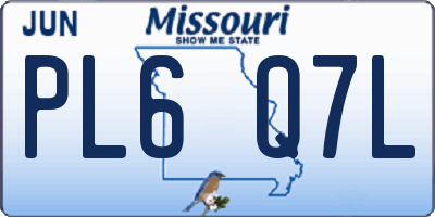 MO license plate PL6Q7L