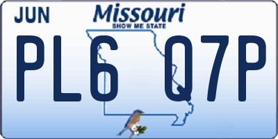 MO license plate PL6Q7P