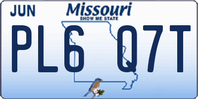 MO license plate PL6Q7T