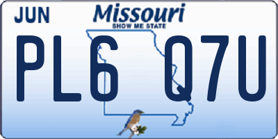MO license plate PL6Q7U