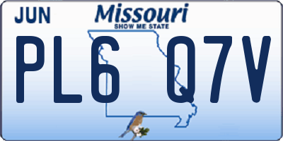 MO license plate PL6Q7V