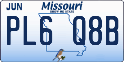 MO license plate PL6Q8B