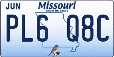 MO license plate PL6Q8C