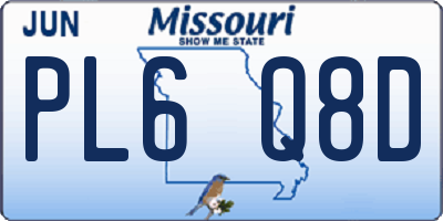 MO license plate PL6Q8D