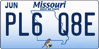 MO license plate PL6Q8E