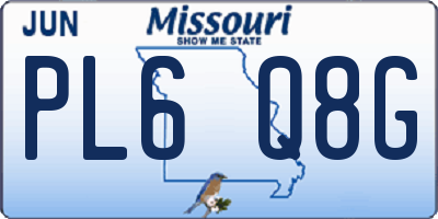 MO license plate PL6Q8G