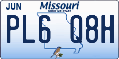 MO license plate PL6Q8H