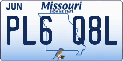 MO license plate PL6Q8L