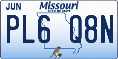 MO license plate PL6Q8N