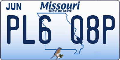 MO license plate PL6Q8P