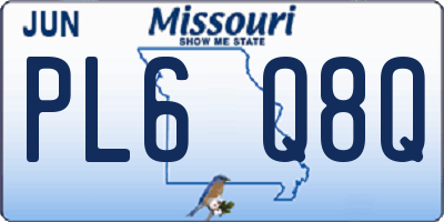 MO license plate PL6Q8Q