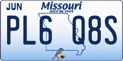 MO license plate PL6Q8S