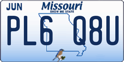 MO license plate PL6Q8U