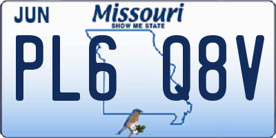 MO license plate PL6Q8V