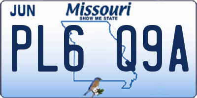MO license plate PL6Q9A