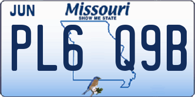 MO license plate PL6Q9B
