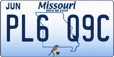 MO license plate PL6Q9C