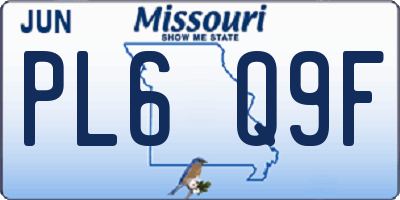 MO license plate PL6Q9F