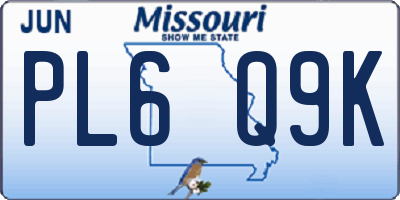 MO license plate PL6Q9K