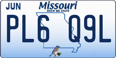 MO license plate PL6Q9L