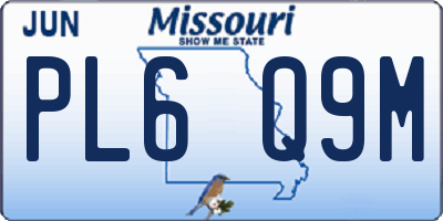 MO license plate PL6Q9M