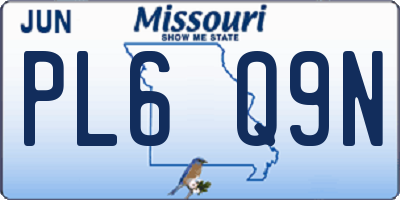MO license plate PL6Q9N