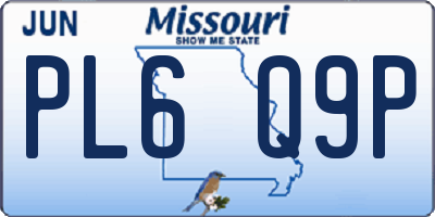 MO license plate PL6Q9P