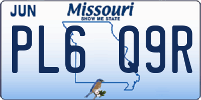MO license plate PL6Q9R
