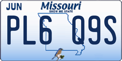 MO license plate PL6Q9S