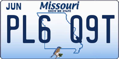 MO license plate PL6Q9T