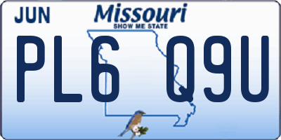 MO license plate PL6Q9U