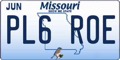MO license plate PL6R0E