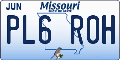 MO license plate PL6R0H