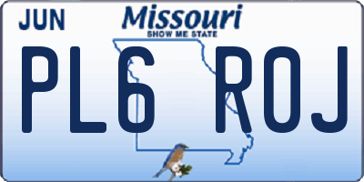 MO license plate PL6R0J