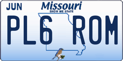 MO license plate PL6R0M