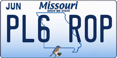 MO license plate PL6R0P