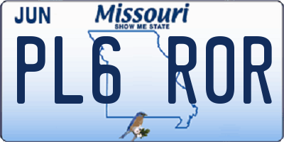 MO license plate PL6R0R