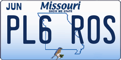 MO license plate PL6R0S