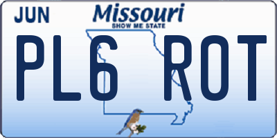 MO license plate PL6R0T