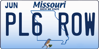 MO license plate PL6R0W
