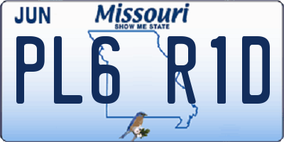 MO license plate PL6R1D