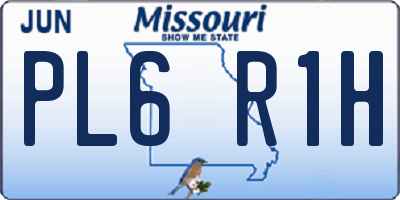 MO license plate PL6R1H