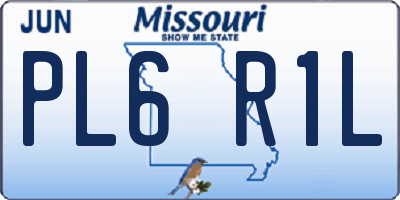 MO license plate PL6R1L